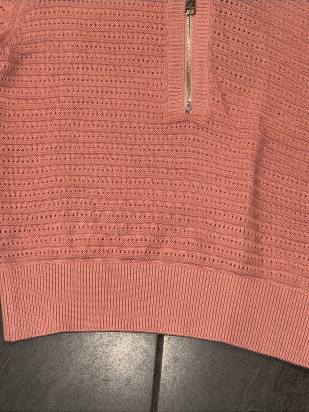 Varley Pink Half-Zip Textured Knit Pullover - Picture 7 of 11